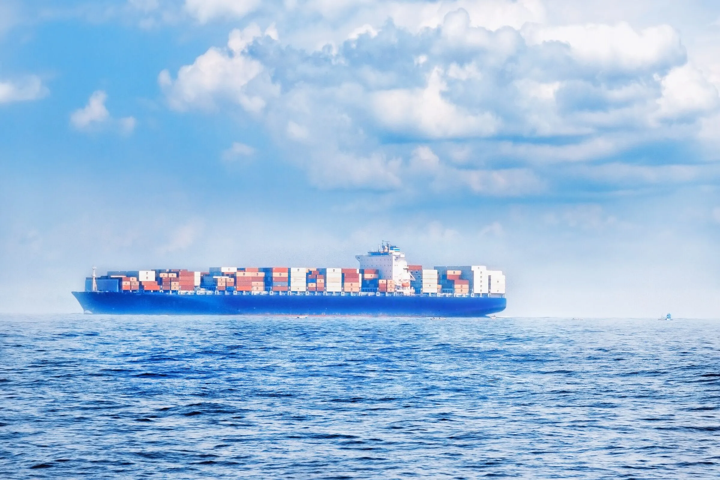 Container vessel underway at sea